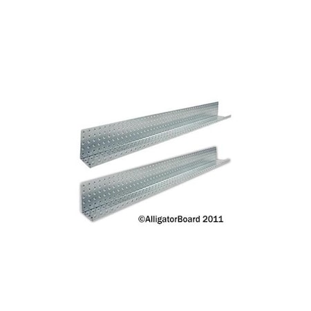 Alligatorboard Alligator Board ALGSHELF5x48GALV 5 in. L x 48 in. W Metal Pegboard Shelves - Pack of 2 ALGSHELF5x48GALV